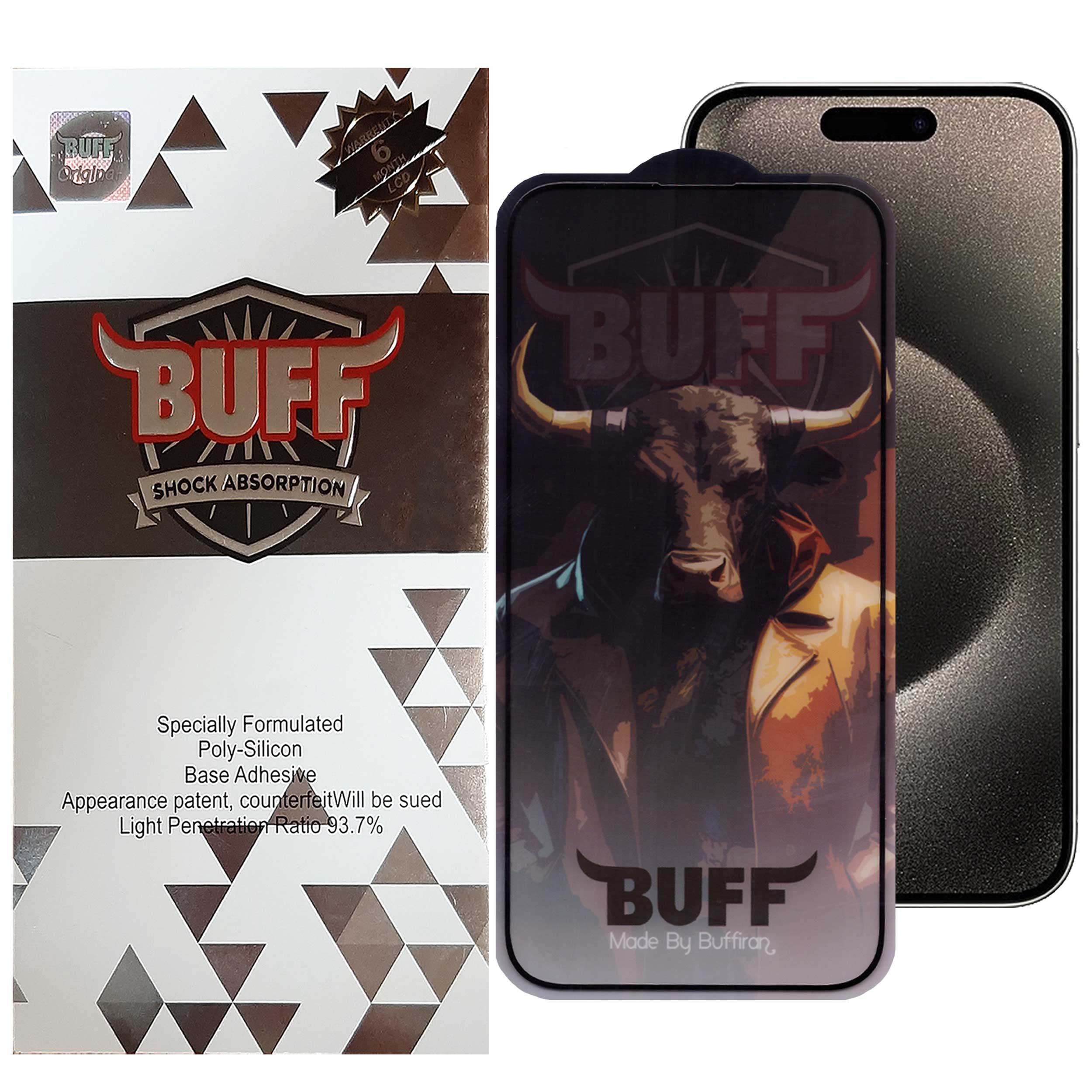 محافظ صفحه نمایش بوف مدل  5D Buffer-G مناسب برای گوشی موبایل  اپل iPhone 15 Pro Max