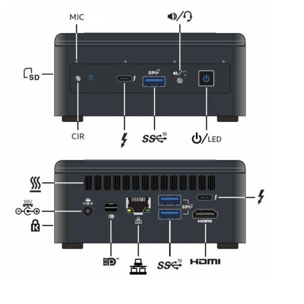 کامپیوتر کوچک اینتل مدل NUC11PAHi7 32GB-240GB