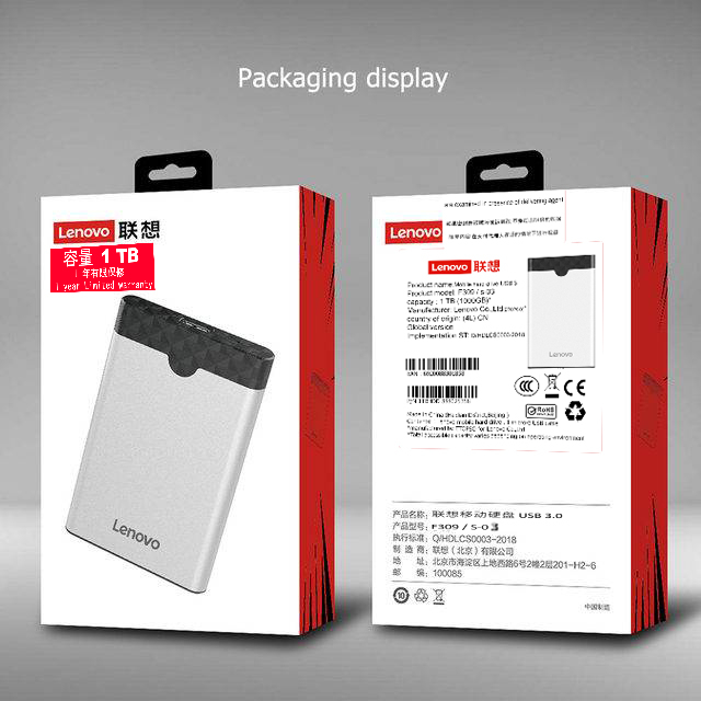 هارد دیسک اکسترنال لنوو مدل f309 /03 ظرفیت یک ترابایت