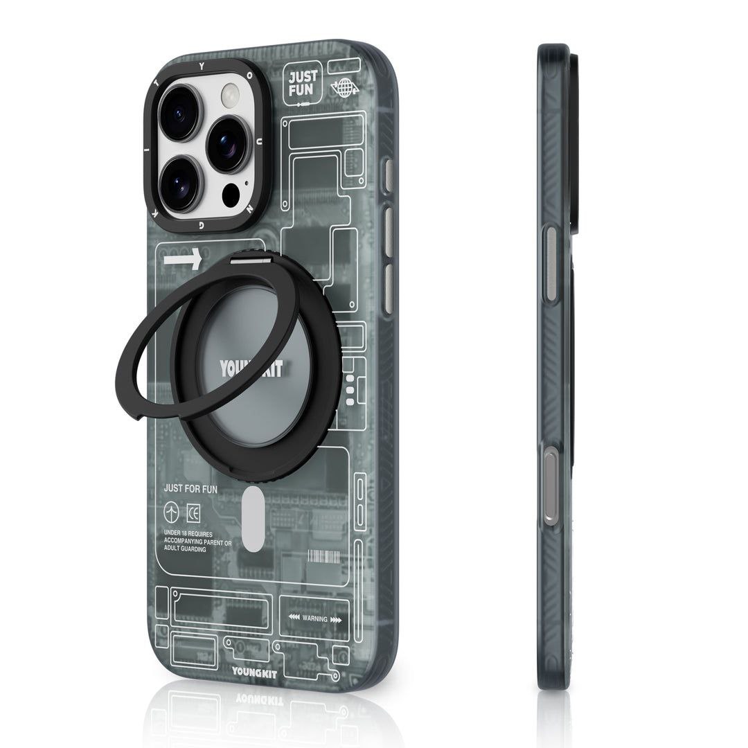 کاور یانگ کیت مدل Cyberpunk 360° Spin Magnetic Stand Case مناسب برای گوشی موبایل اپل iphone 16 promax