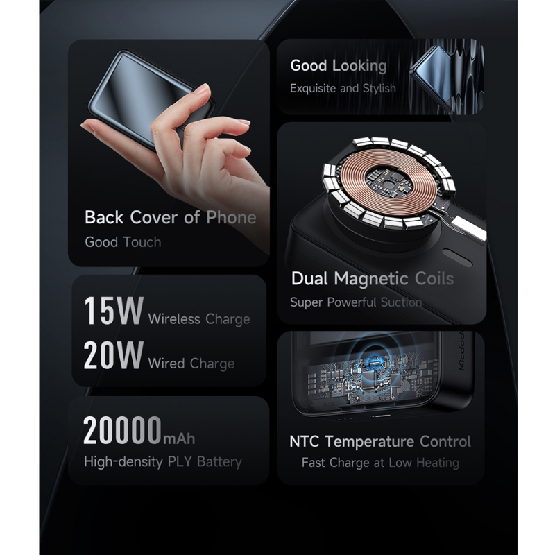 پاوربانک مک دودو مدل MC-502 ظرفیت 20000 میلی آمپر ساعت