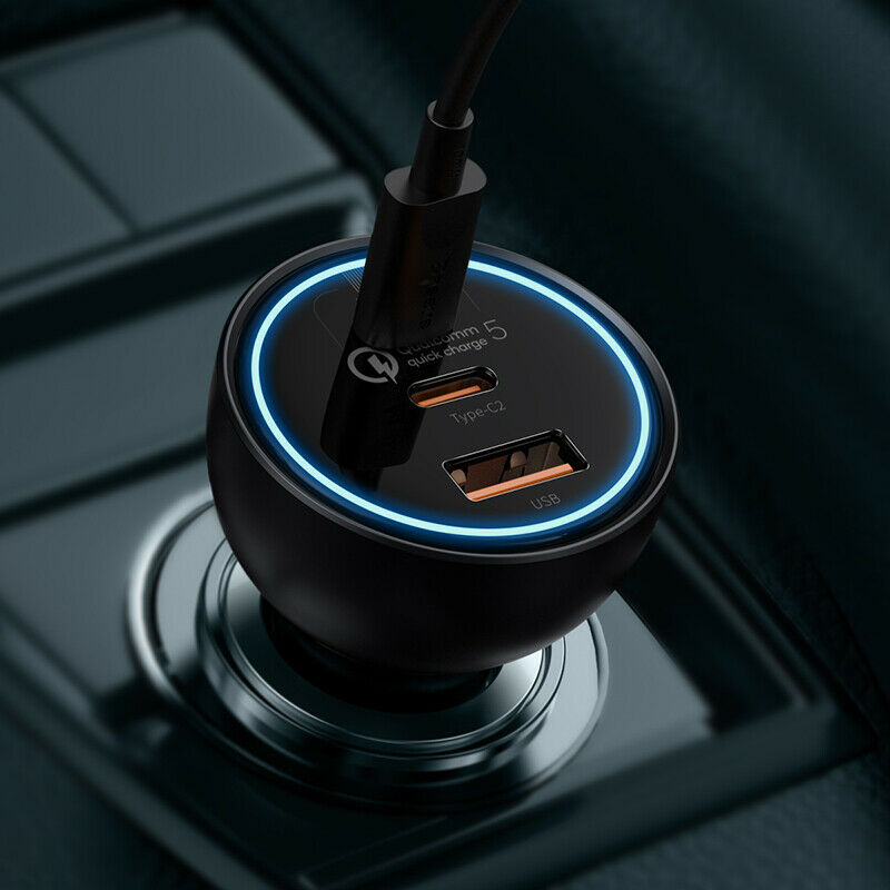 شارژر فندکی 100 وات باسئوس مدل TZCCZM-0G به همراه کابل USB-C