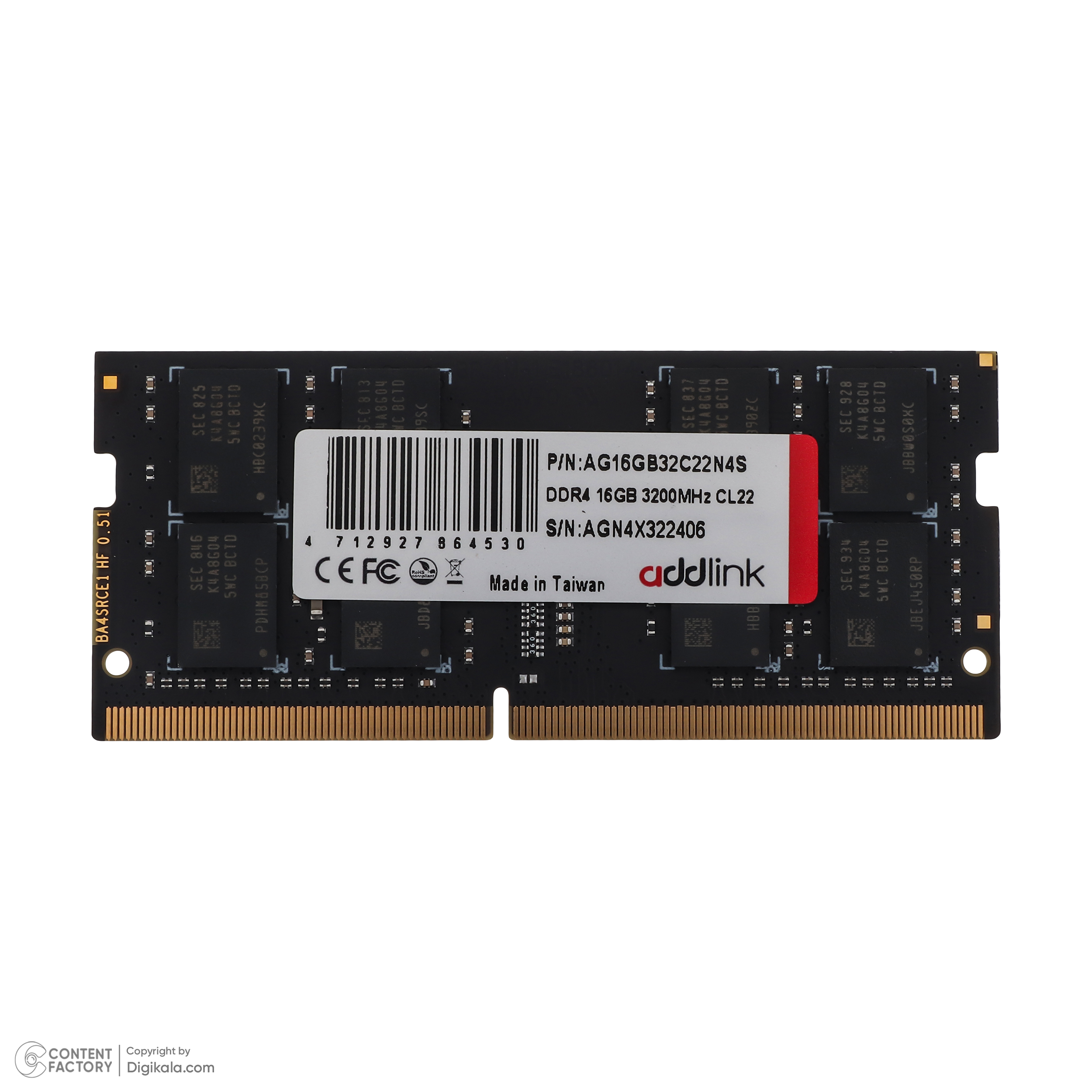 رم لپ تاپ DDR4 تک کاناله 3200 مگاهرتز ادلینک مدل Spider N4 ظرفیت 16 گیگابایت