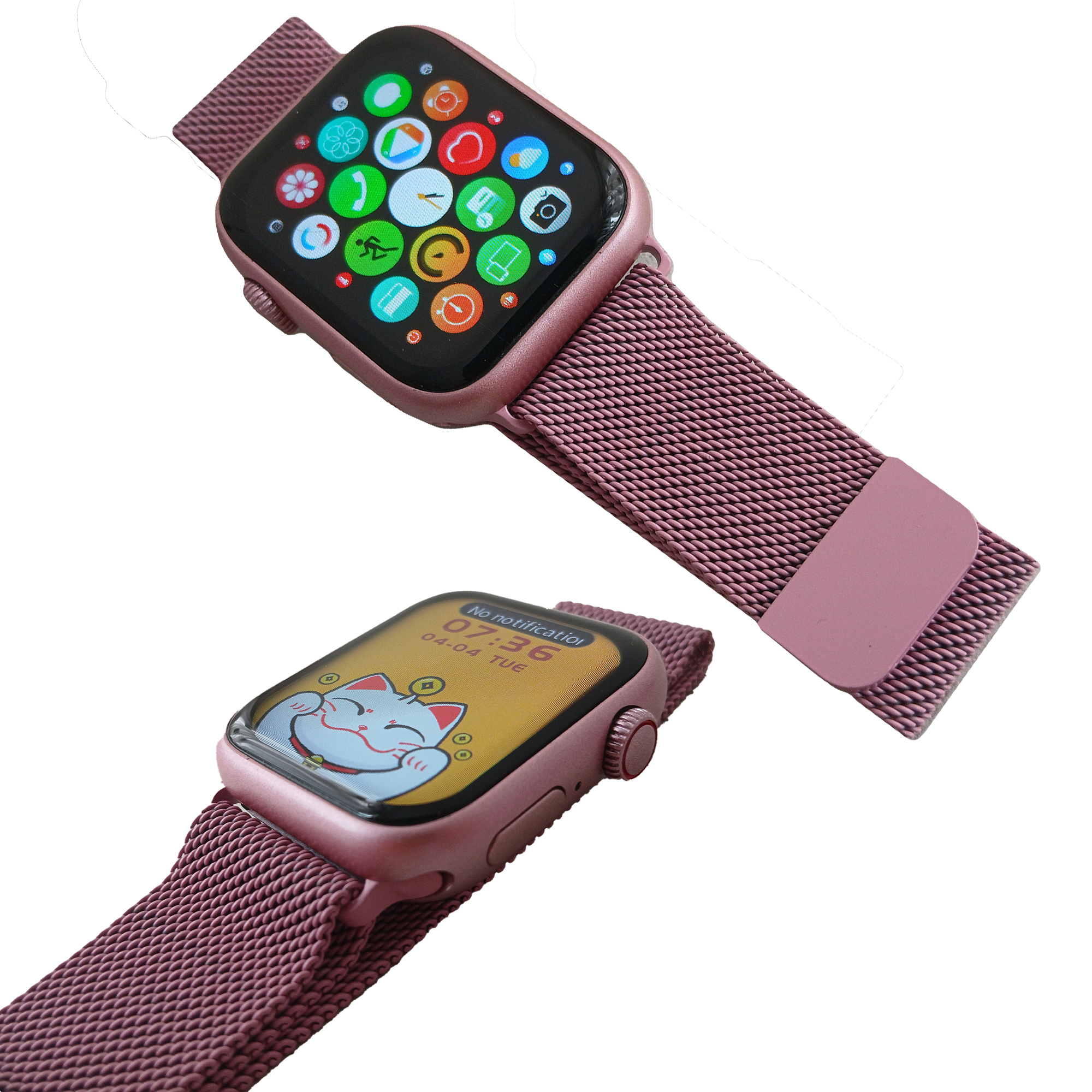 ساعت هوشمند مدل ws 68 mini با قابلیت صفحه نمایش رنگی و لمسی، کنترل موسیقی، کنترل سطح اکسیژن خون، مکالمه با بلوتوث، پشتیبانی از زبان فارسی و امکان تغییر تم ساعت و بند فلزی