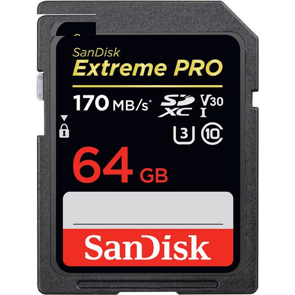کارت حافظه SDXC سن دیسک مدل Extreme Pro V30 کلاس 10 استاندارد UHS-I U3 سرعت 170mbps ظرفیت 64 گیگابایت