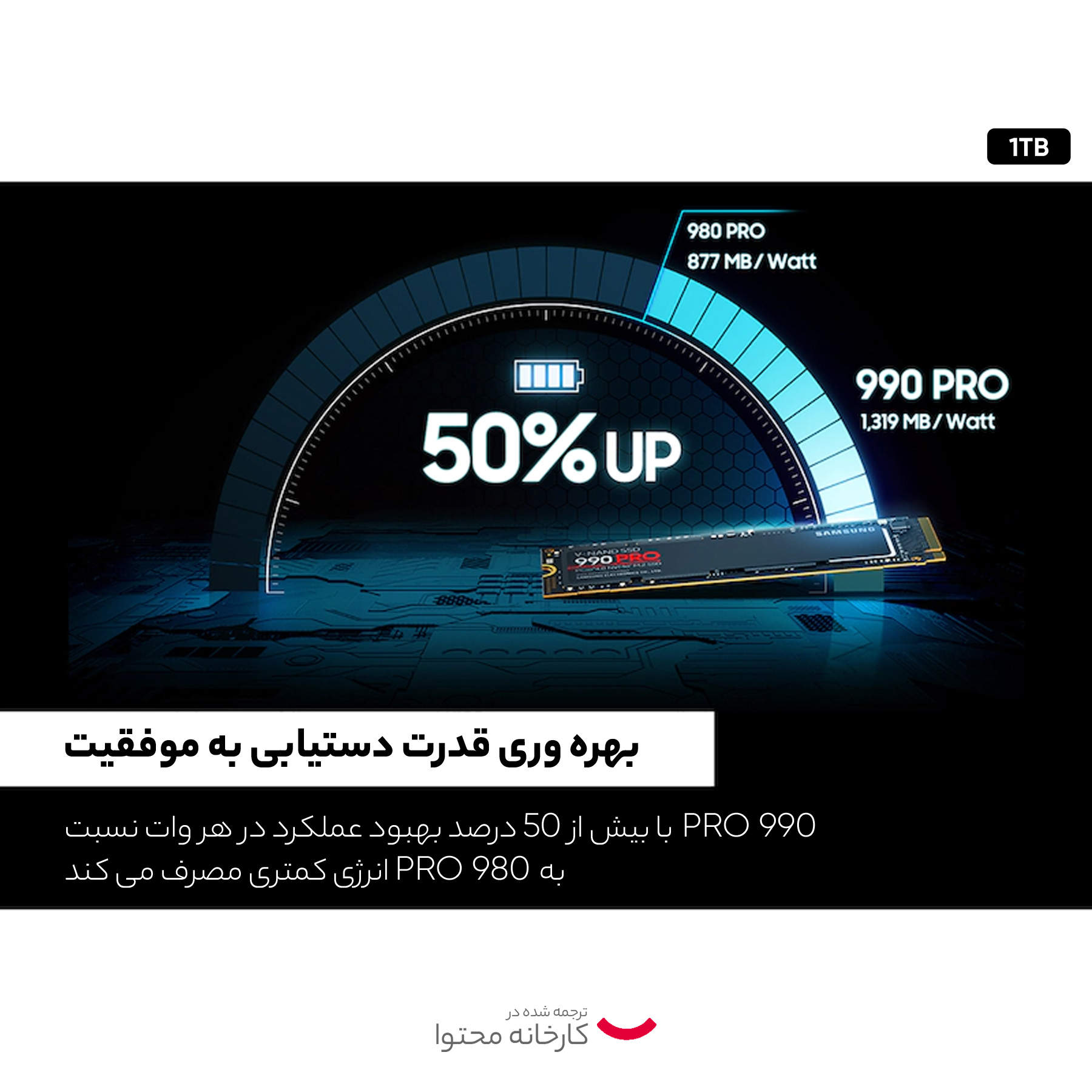 اس اس دی اینترنال سامسونگ مدل ™PRO 990 PCIe®4.0 NVMe  ظرفیت یک ترابایت