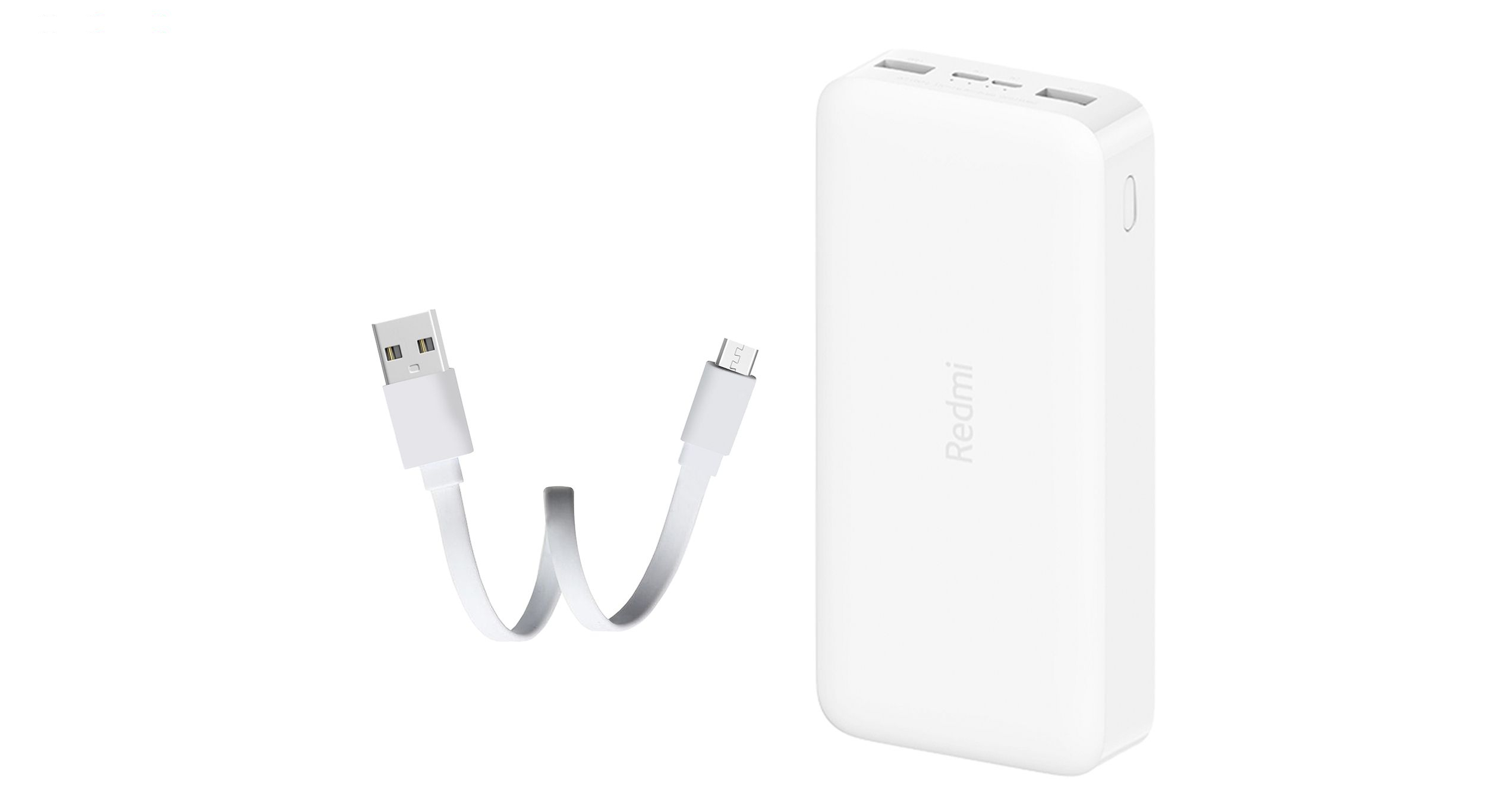 پاوربانک شیائومی مدل Redmi ظرفیت 20000 میلی آمپرساعت به همراه کابل تبدیل microUSB