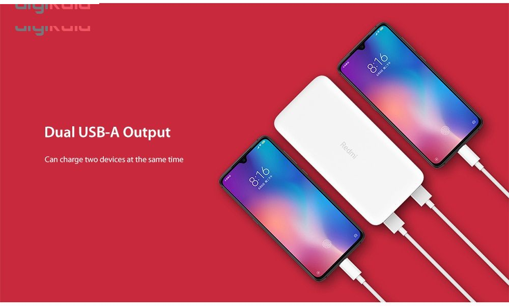 پاوربانک شیائومی مدل Redmi PB200LZM ظرفیت 20000 میلی آمپرساعت به همراه شارژر دیواری سامسونگ و کابل تبدیل