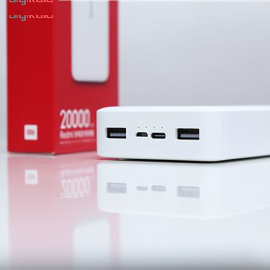 پاوربانک شیائومی مدل Redmi PB200LZM ظرفیت 20000 میلی آمپرساعت به همراه شارژر دیواری سامسونگ و کابل تبدیل