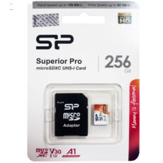 کارت حافظه microSDXC سیلیکون پاور مدل Superior Pro کلاس 10 استاندارد UHS-I U3 سرعت 100MBps ظرفیت 256 گیگابایت به همراه آداپتور SD