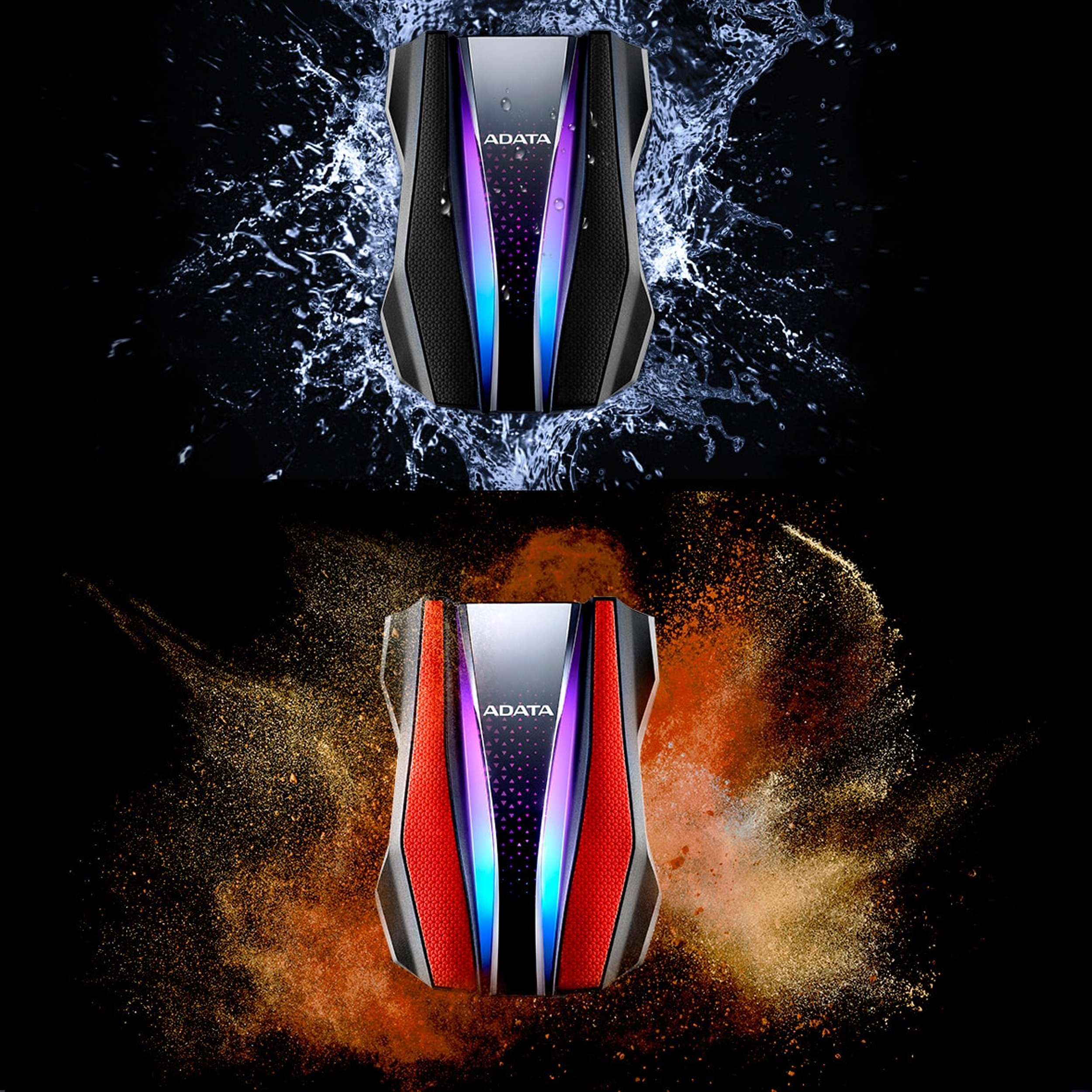 هارد اکسترنال ای دیتا مدل HD770G  ظرفیت دو ترابایت دارای رابط USB Type-A 3.2