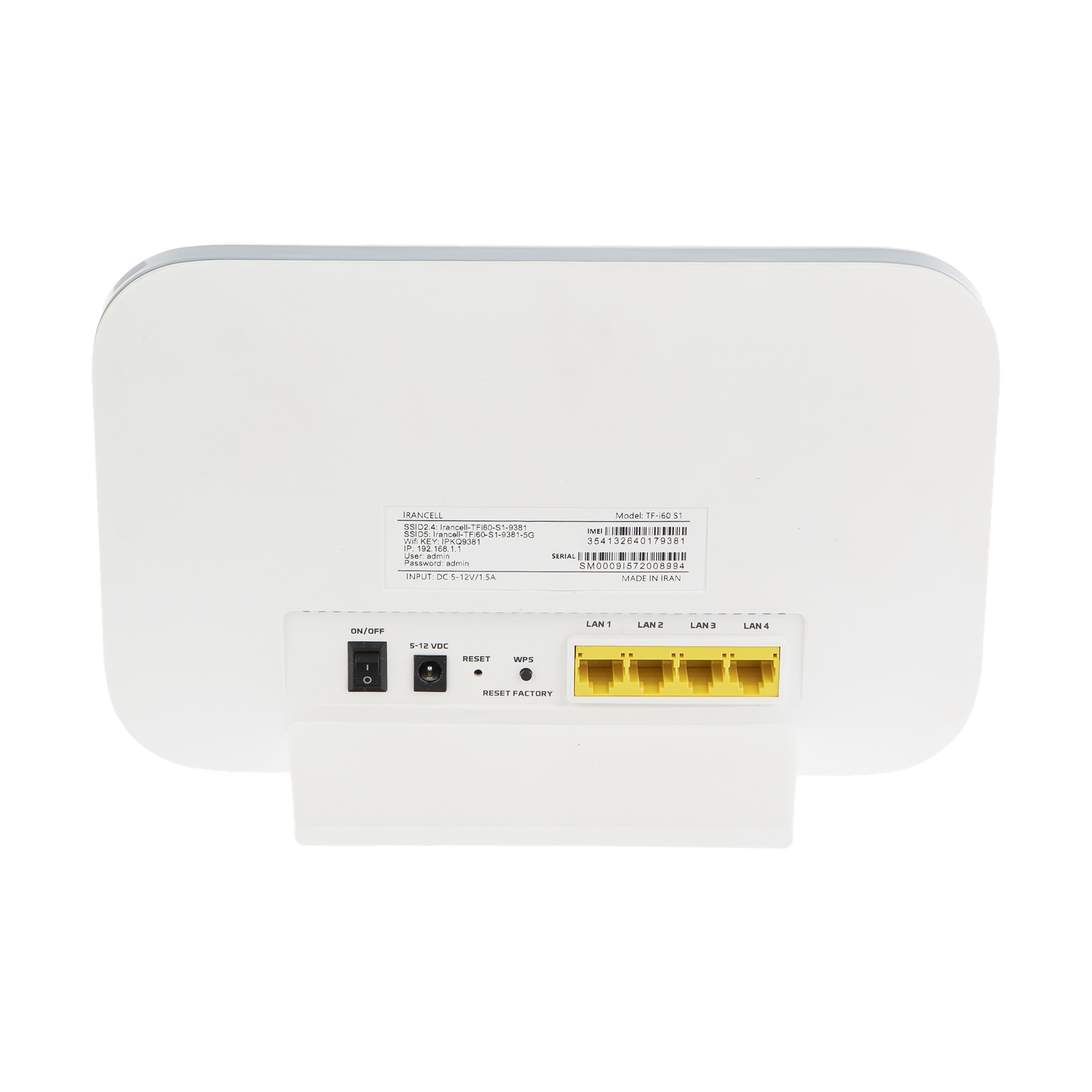 مودم 4G/TD-LTE ایرانسل مدل TF-i60 S1 به همراه سیم کارت TD-LTE و بسته اینترنت 500 گیگ یکساله