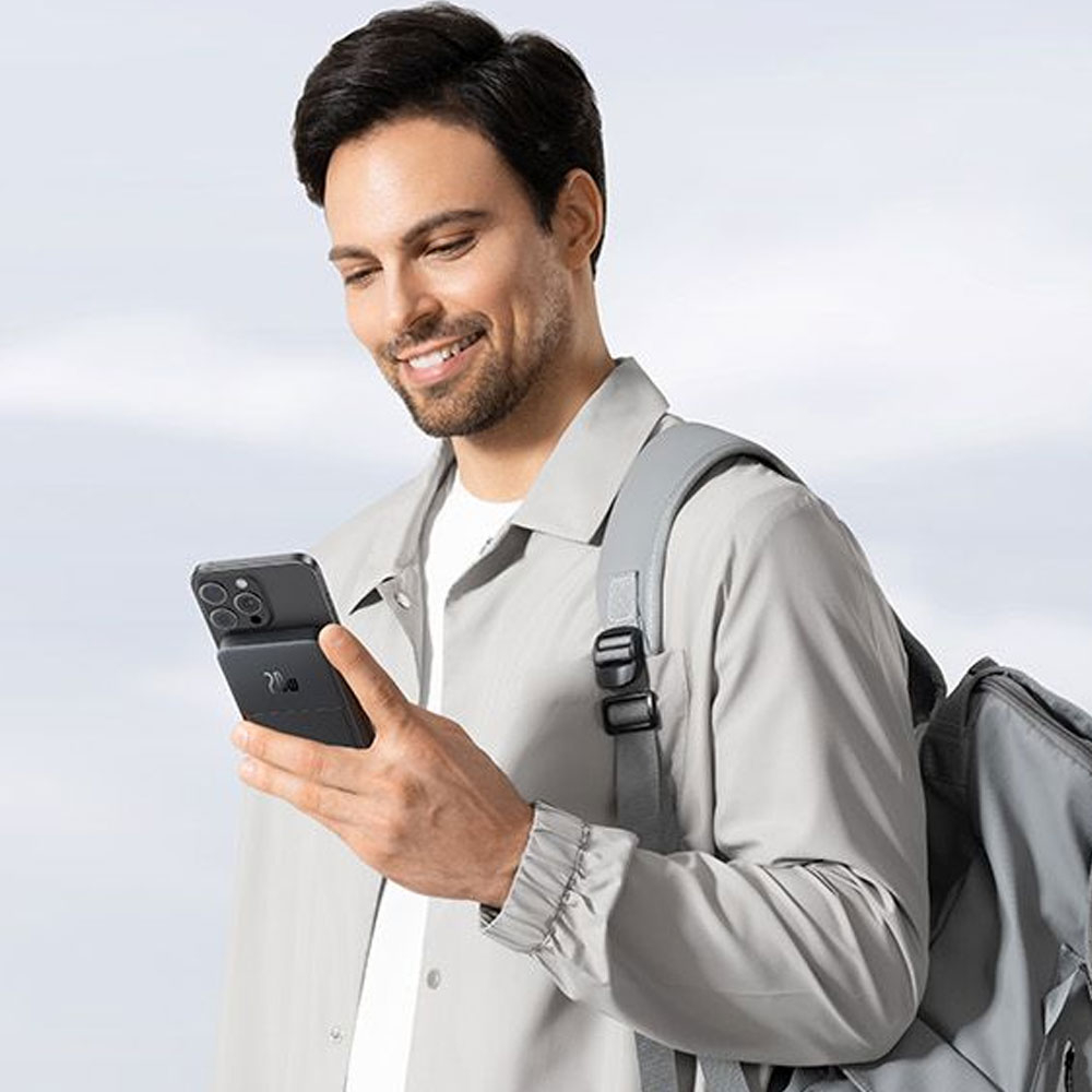 پاوربانک بی‌سیم 20 وات بیسوس مدل MagPro Magnetic Bracket 20w با ظرفیت 5000 میلی آمپر ساعت به همراه کابل USB-C به USB-C