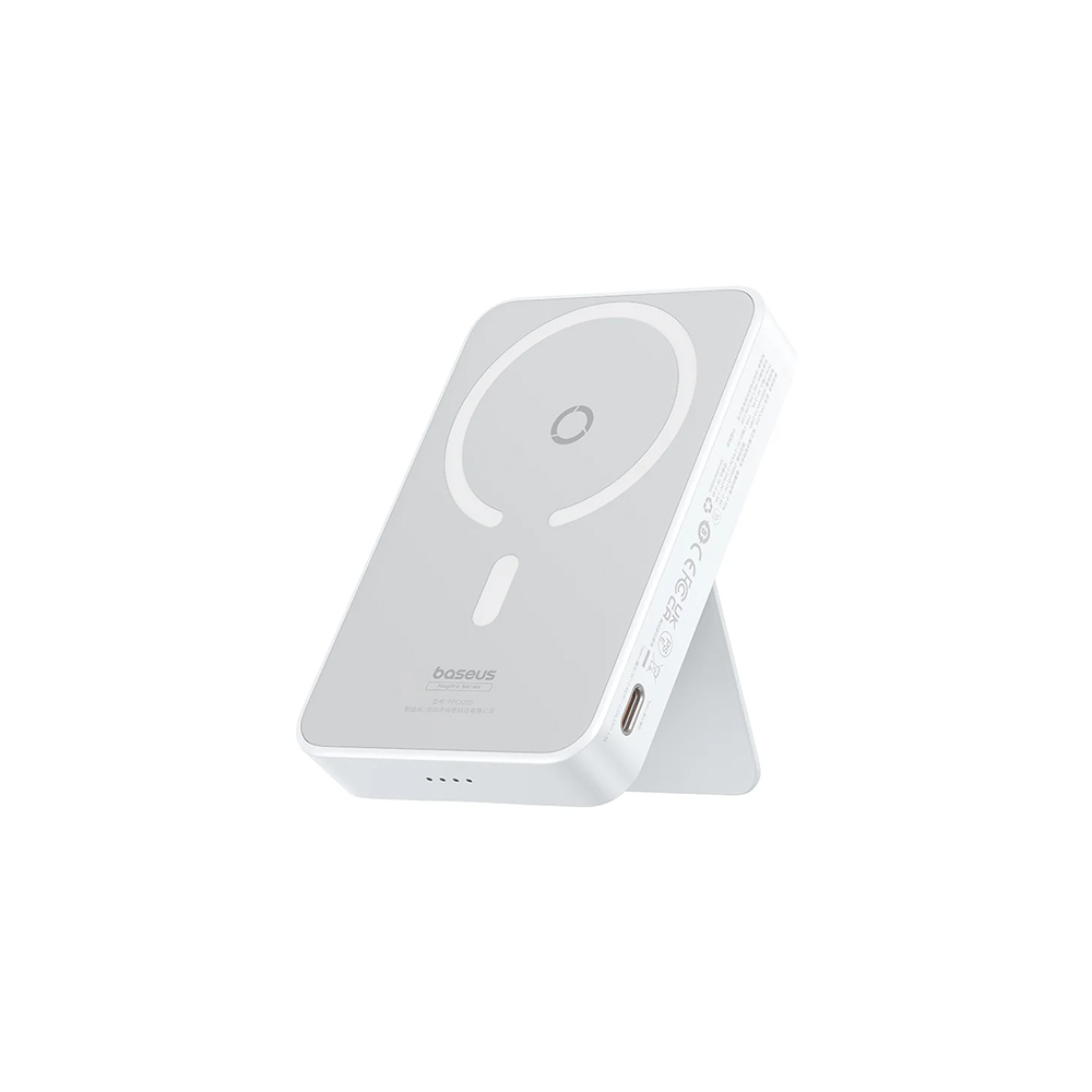 پاوربانک بی‌سیم 20 وات بیسوس مدل MagPro Magnetic Bracket 20w با ظرفیت 5000 میلی آمپر ساعت به همراه کابل USB-C به USB-C