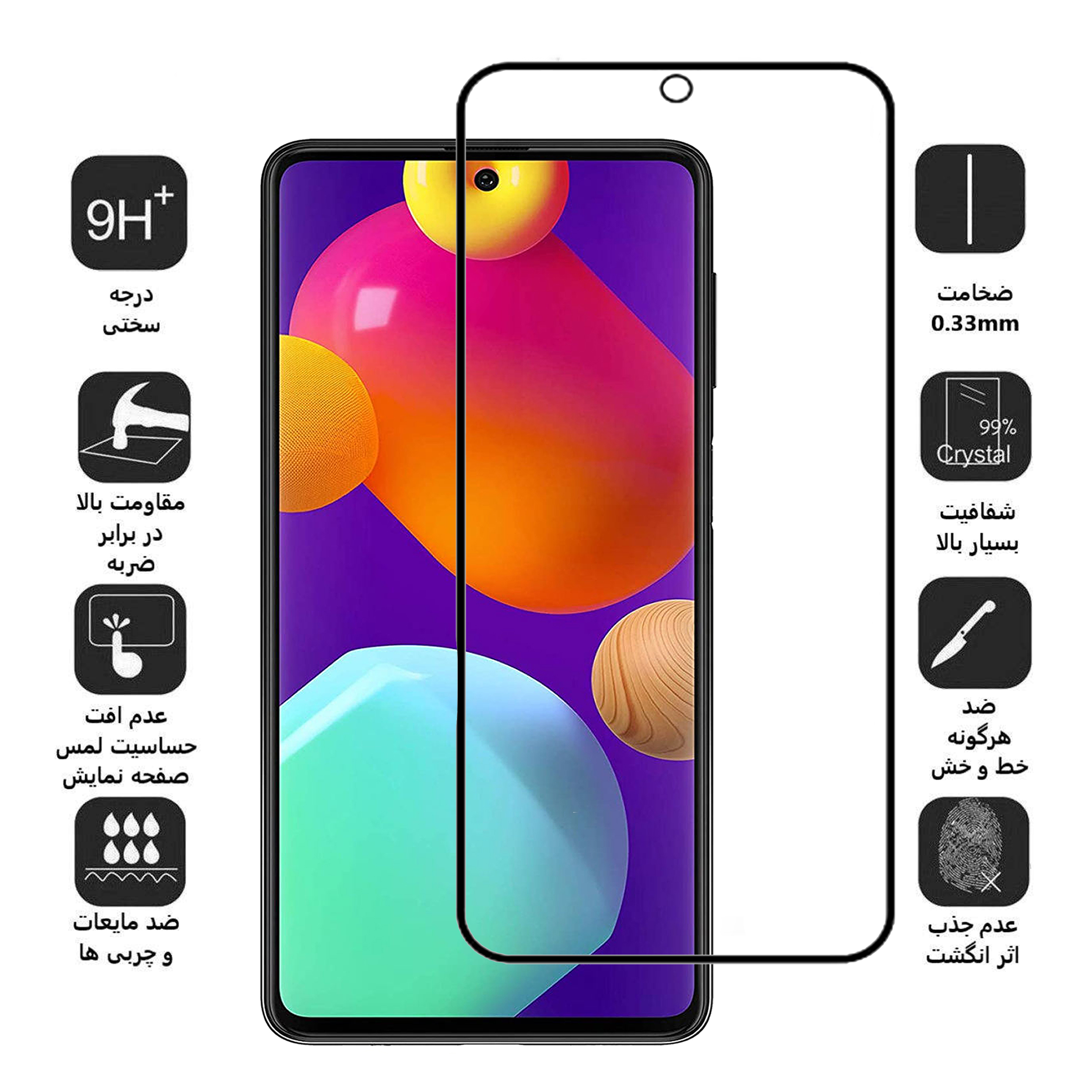 محافظ صفحه نمایش 5D مات بوف مدل Fm33 مناسب برای گوشی موبایل سامسونگ Galaxy F62 / M62 / A81 / A91