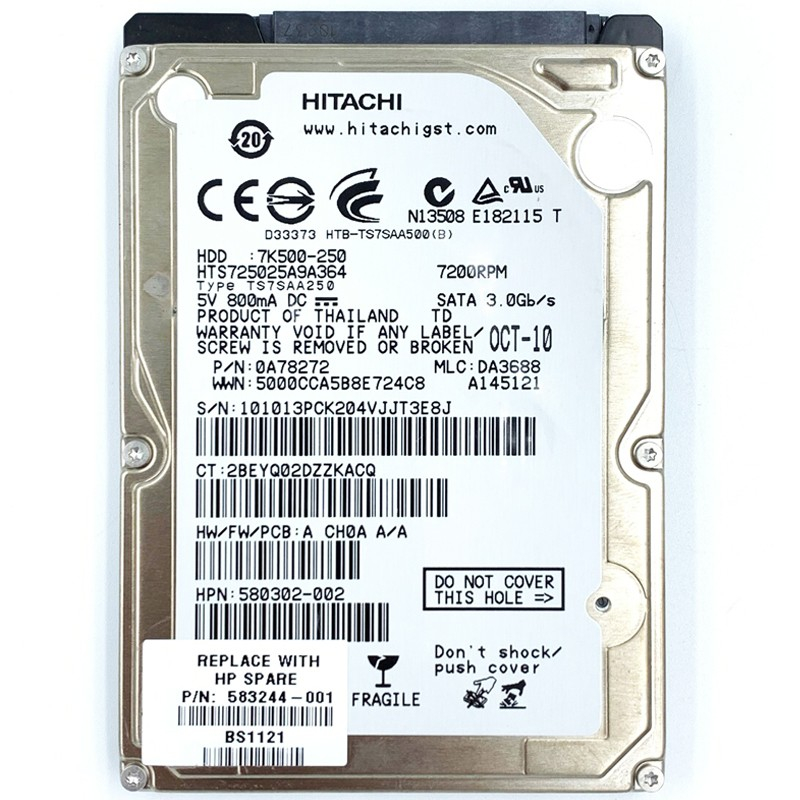 هارددیسک اینترنال هیتاچی مدل 5K500-250 ظرفیت 250 گیگابایت