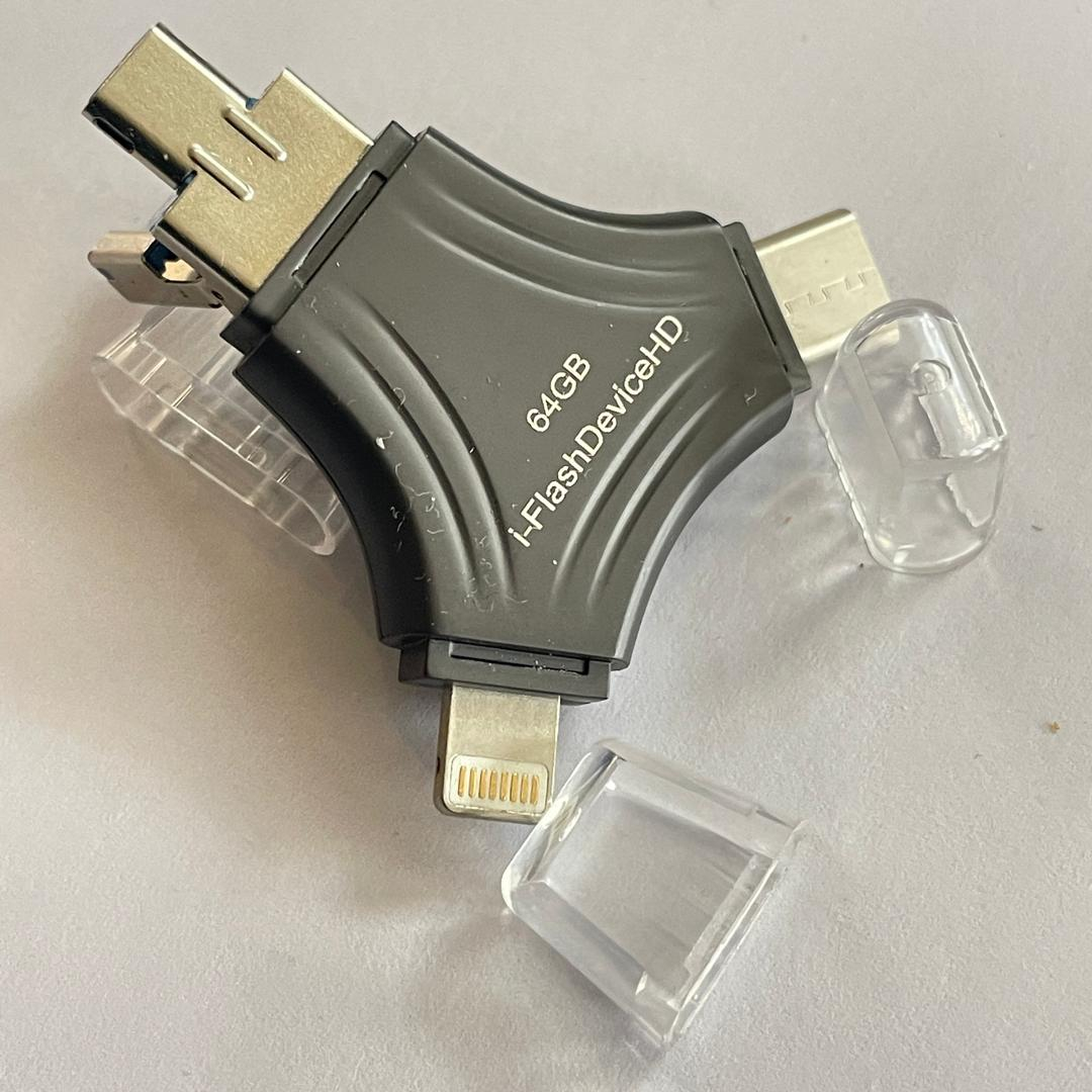 فلش مموری USB 3.0iC ای فلش مدل OTG 4-1 ظرفیت 64 گیگابایت بایت