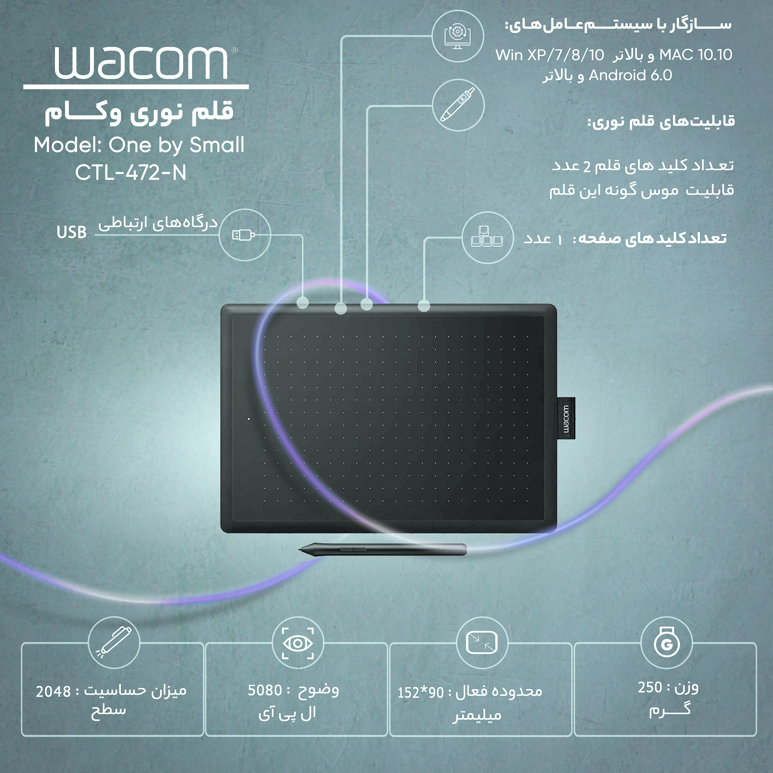 قلم نوری وکام مدل One by Small CTL-472-N