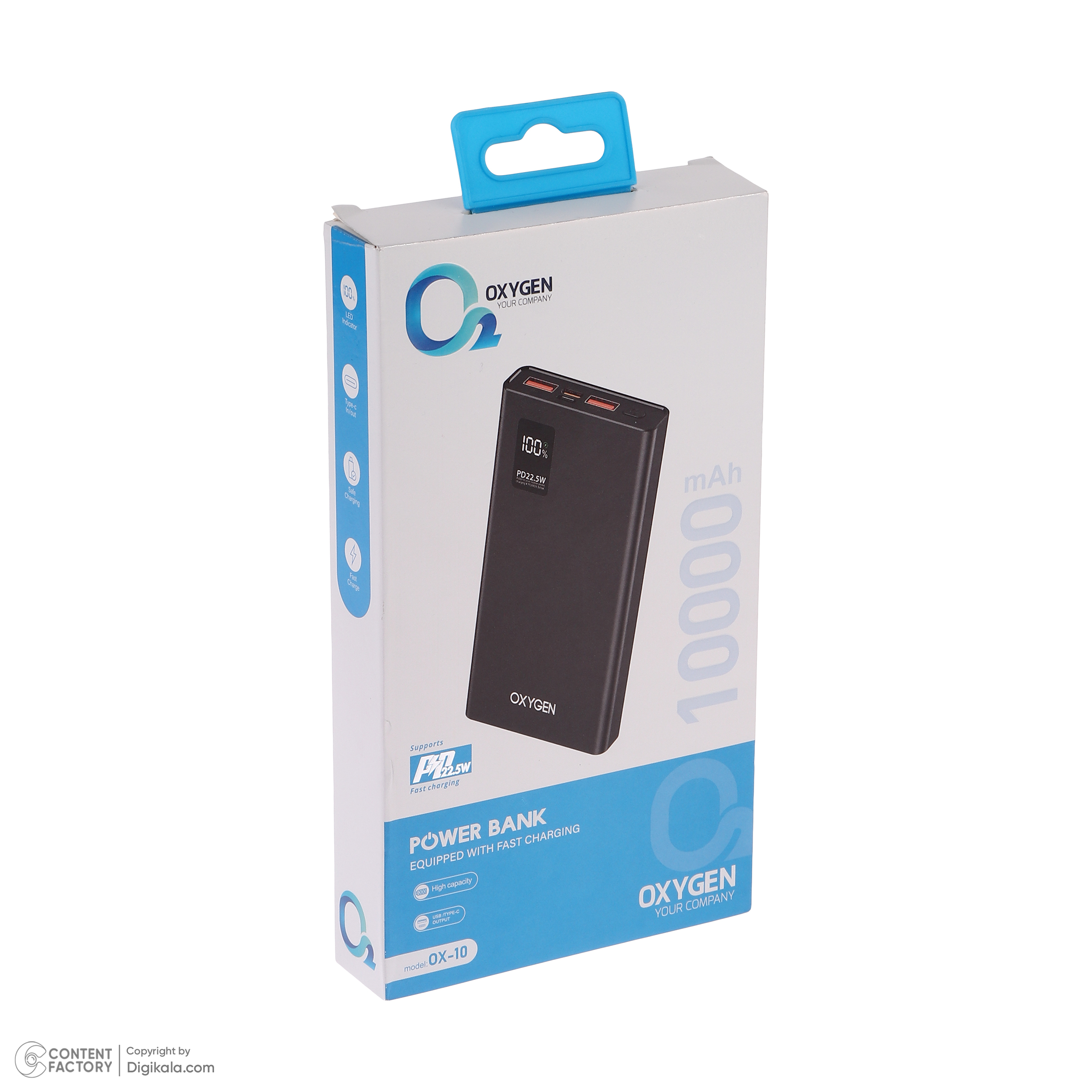 پاوربانک 22.5 وات اکسیژن مدل OX-10 ظرفیت 10000 میلیآمپر ساعت