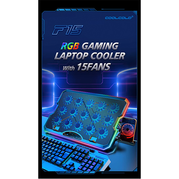 پایه خنک کننده لپ تاپ مدل F15 - RGB