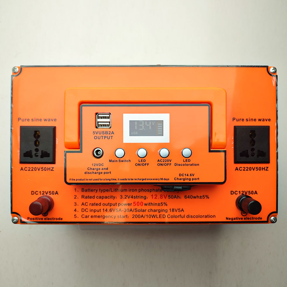 پاوربانک مدل مولتی 500W کمپینگ 12v-220v ظرفیت 50000 میلی آمپر ساعت