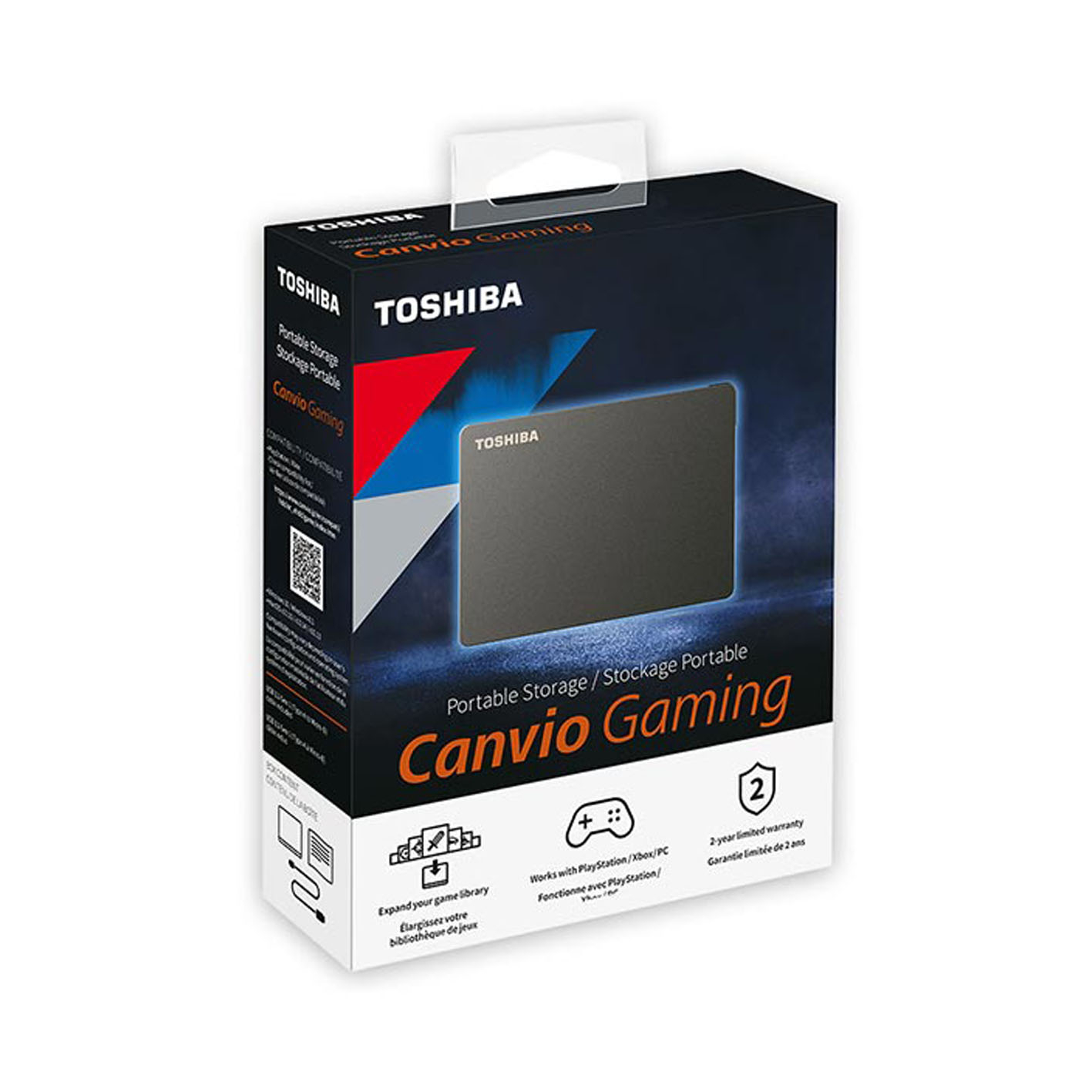 هارد اکسترنال توشیبا مدل Canvio Gaming ظرفیت چهار ترابایت دارای رابط USB Type-A 3.2
