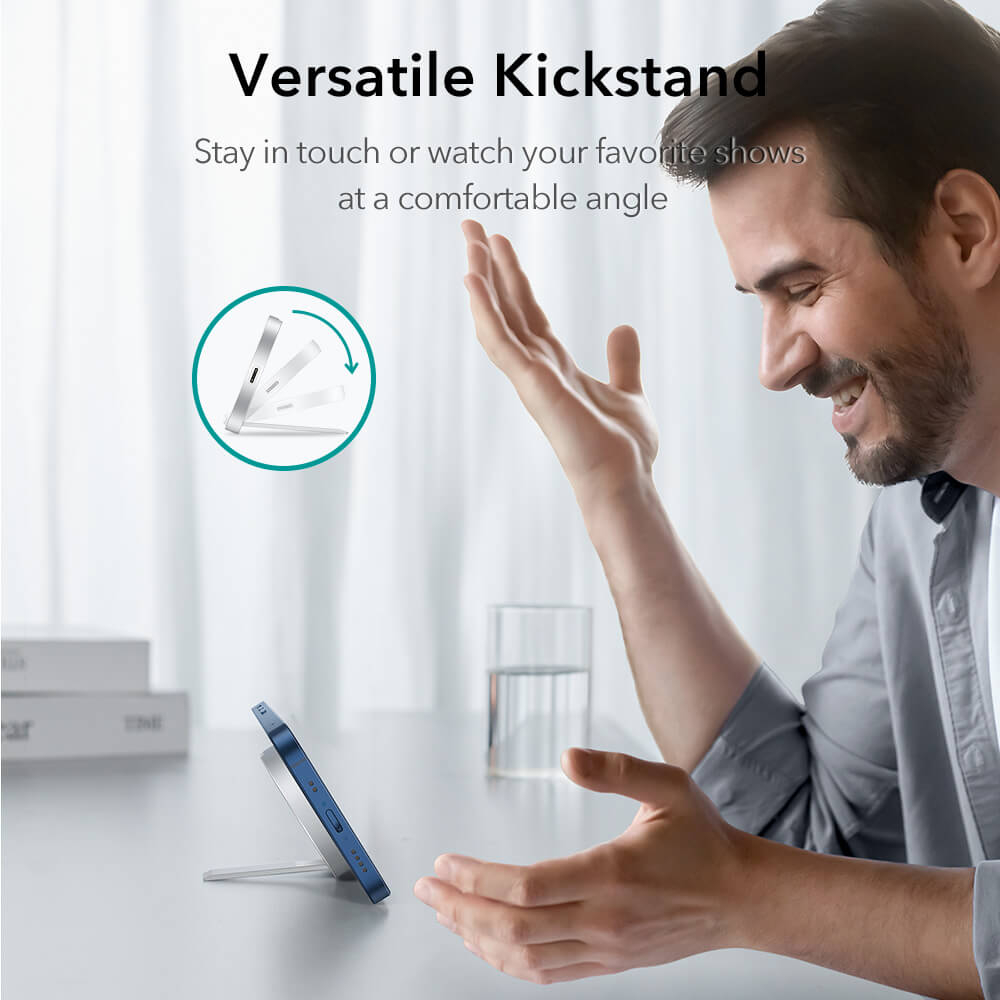 پایه نگهدارنده و شارژر بی سیم گوشی موبایل ای اِس آر مدل HaloLock Kickstand With MagSafe