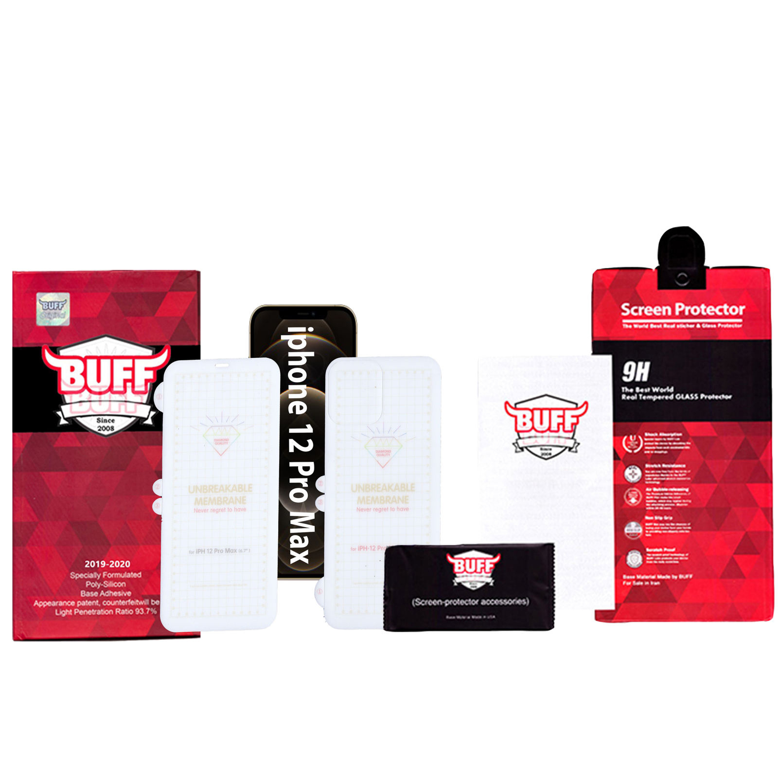 محافظ صفحه نمایش و پشت گوشی بوف مدل Hg15 مناسب برای گوشی موبایل اپل iphone 12 Pro Max