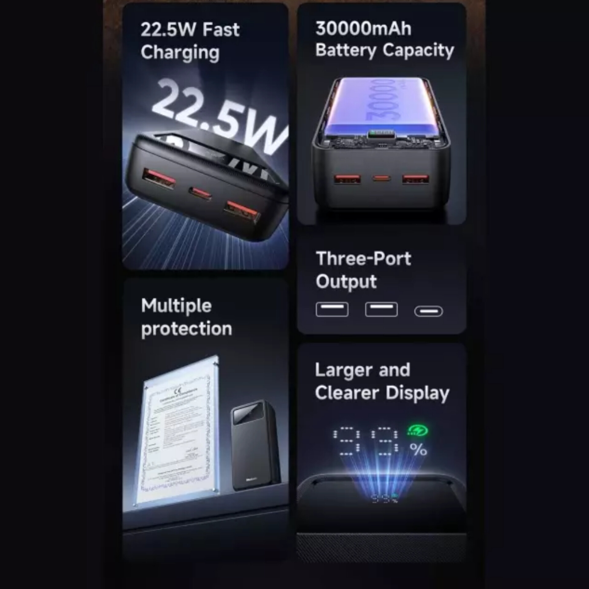 پاوربانک مک دودو مدل mc-424 ظرفیت 30000 میلی آمپر ساعت