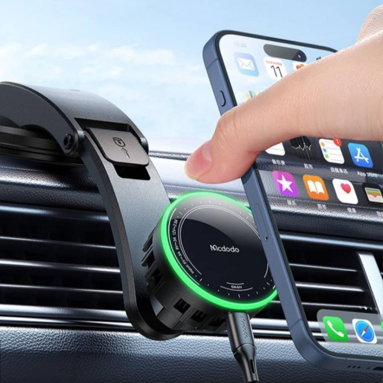 پایه نگهدارنده و شارژر بی سیم گوشی موبایل مک دودو مدل CH-5110