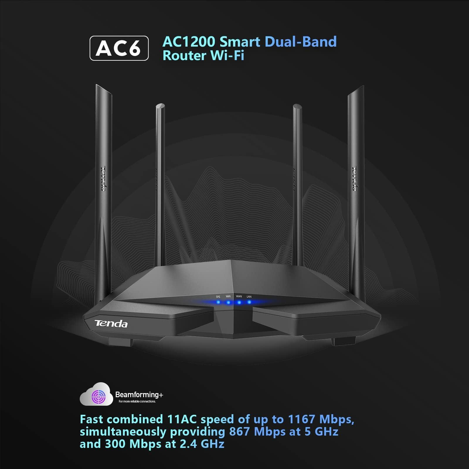 روتر بی سیم دو بانده تندا مدل AC6