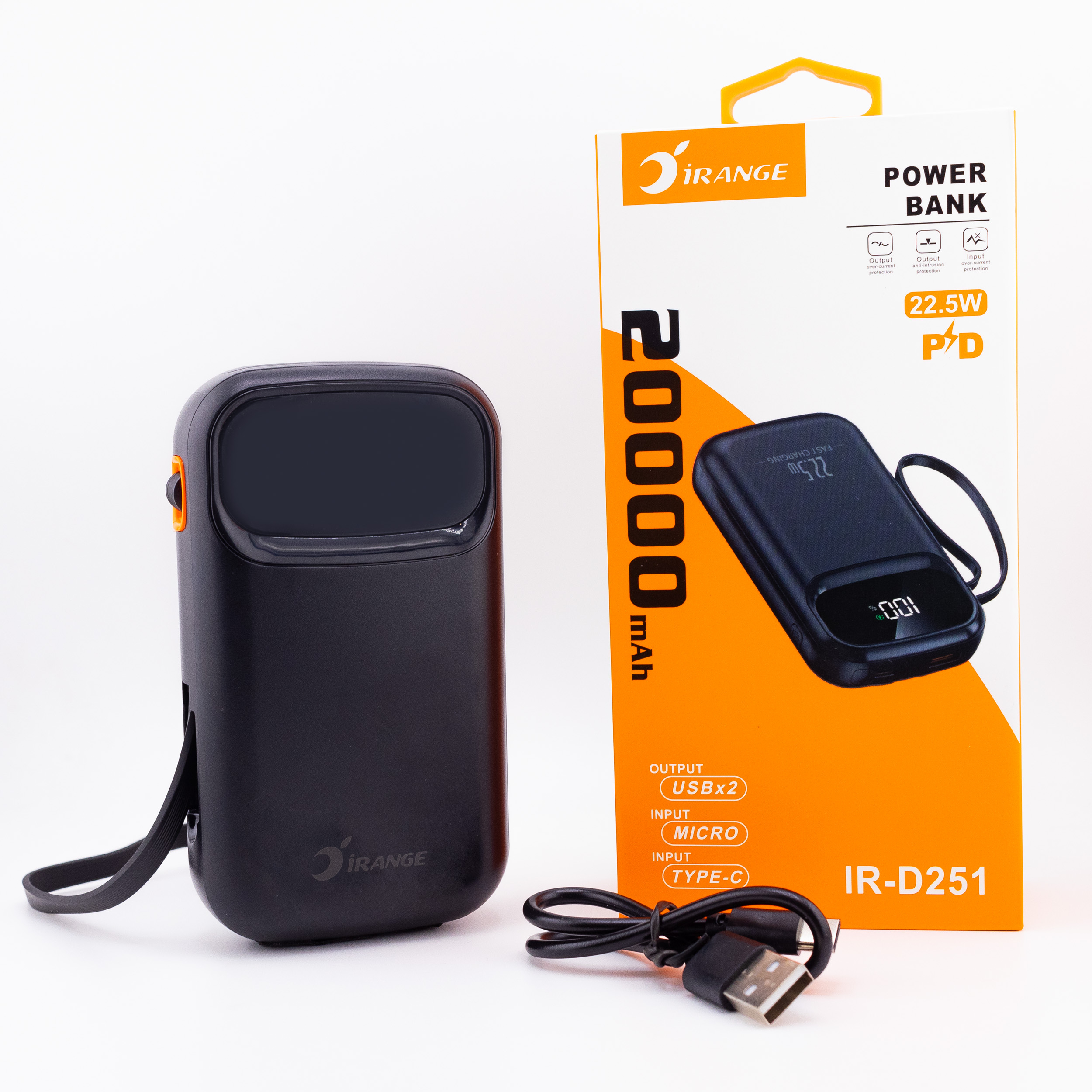 پاوربانک آیرنج مدل IR- D251 ظرفیت 20000 میلی‌آمپرساعت