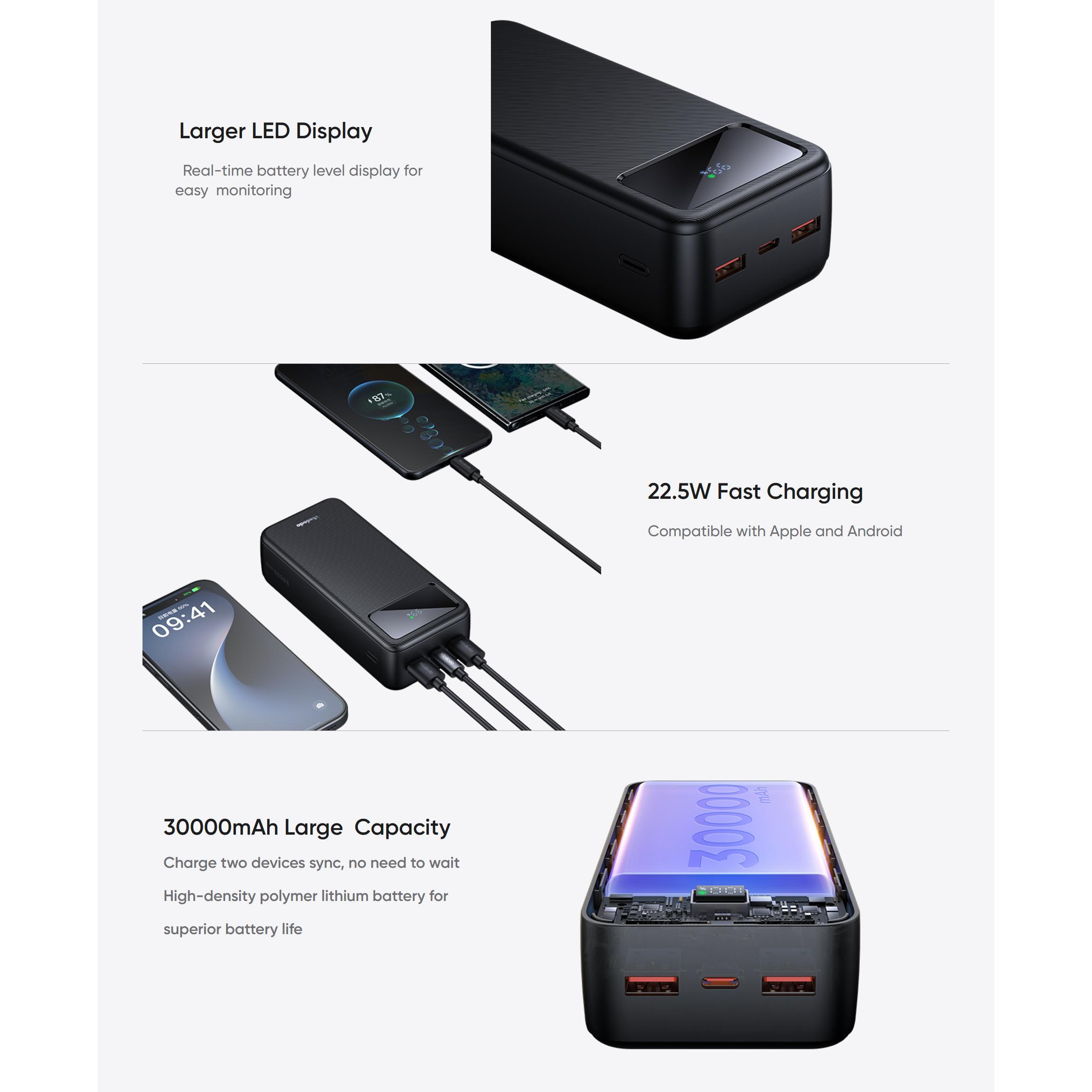 پاوربانک مک دودو مدل mc-424 ظرفیت 30000 میلی آمپر ساعت