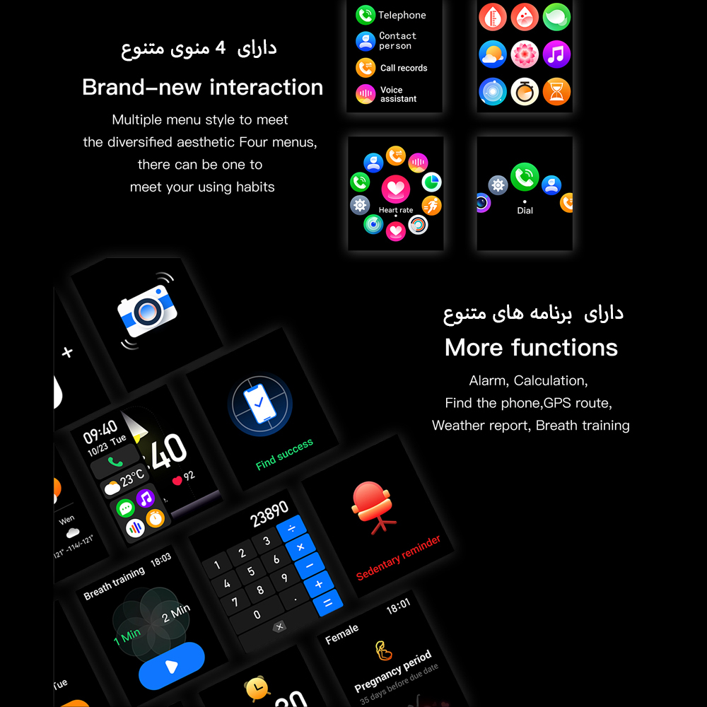 ساعت هوشمند مدل K61 دارای قابلیت های شمارنده ضربان قلب، کنترل سطح اکسیژن خون، کنترل فشار خون، کنترل موسیقی، گام شمار، ضد آب ، بند سیلیکونی