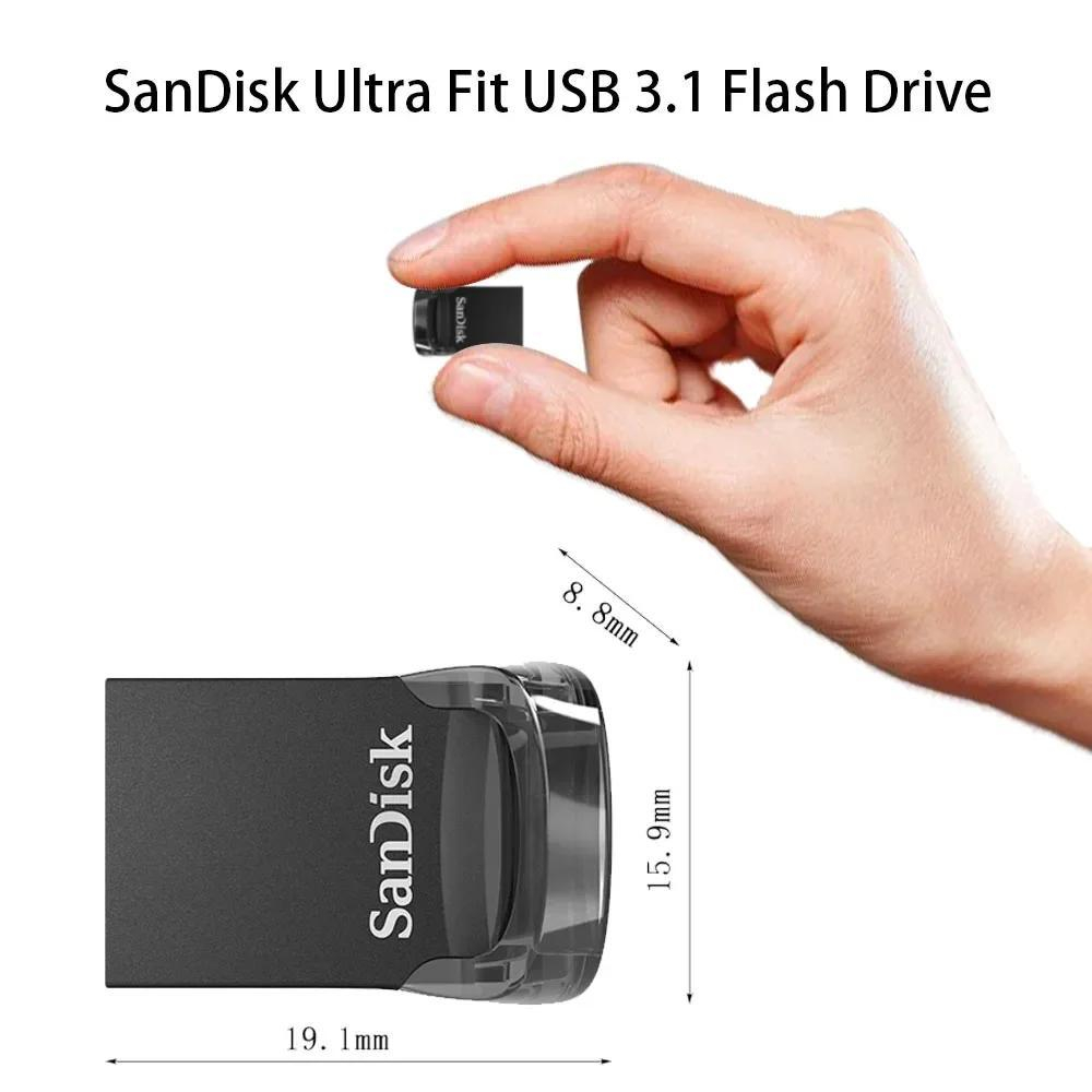 فلش مموری USB 3.1 سن دیسک مدل Ultra Fit CZ430 ظرفیت 256 گیگابایت