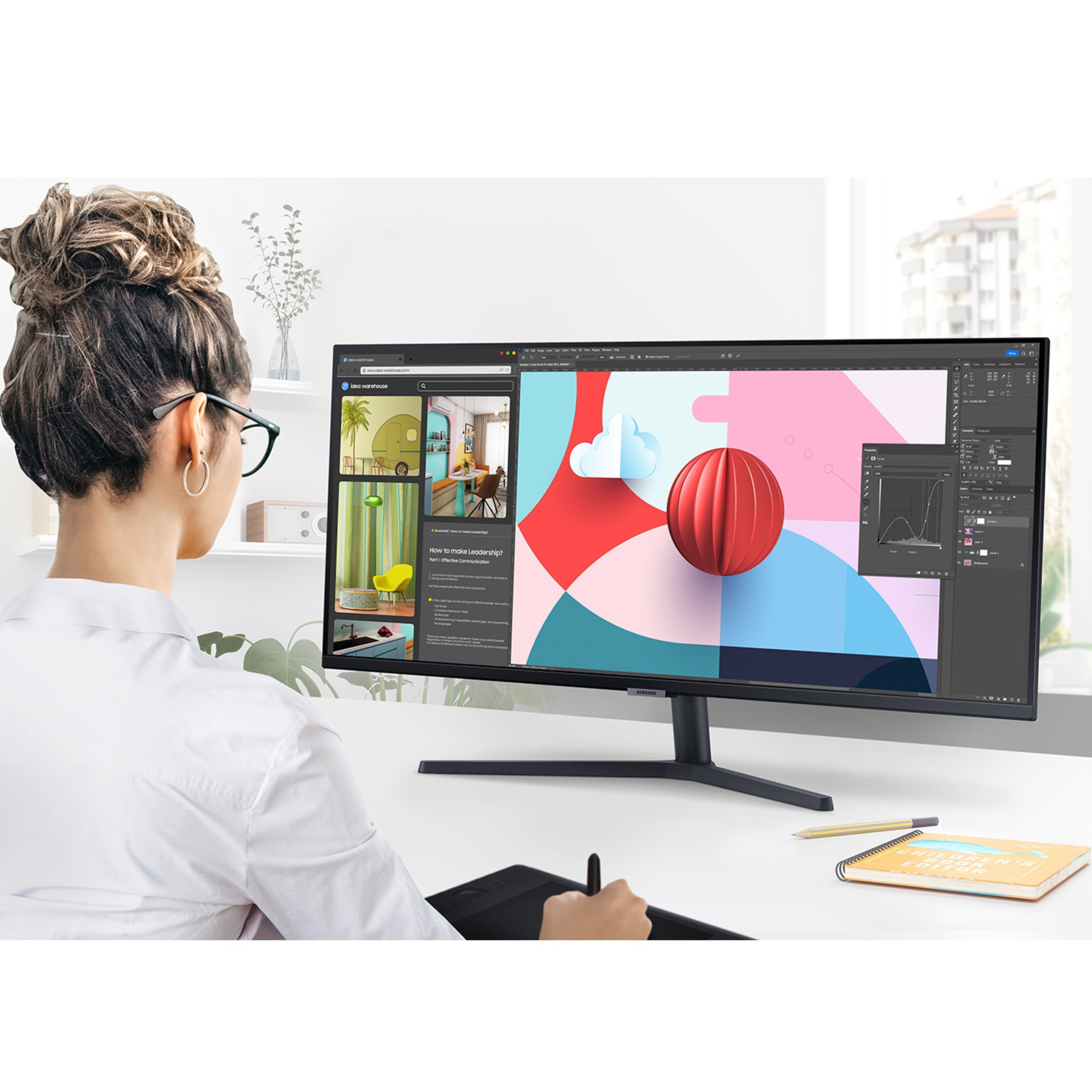 مانیتور گیمینگ سامسونگ مدل ViewFinity S5 LS34C500GAMXUE سایز 34 اینچ