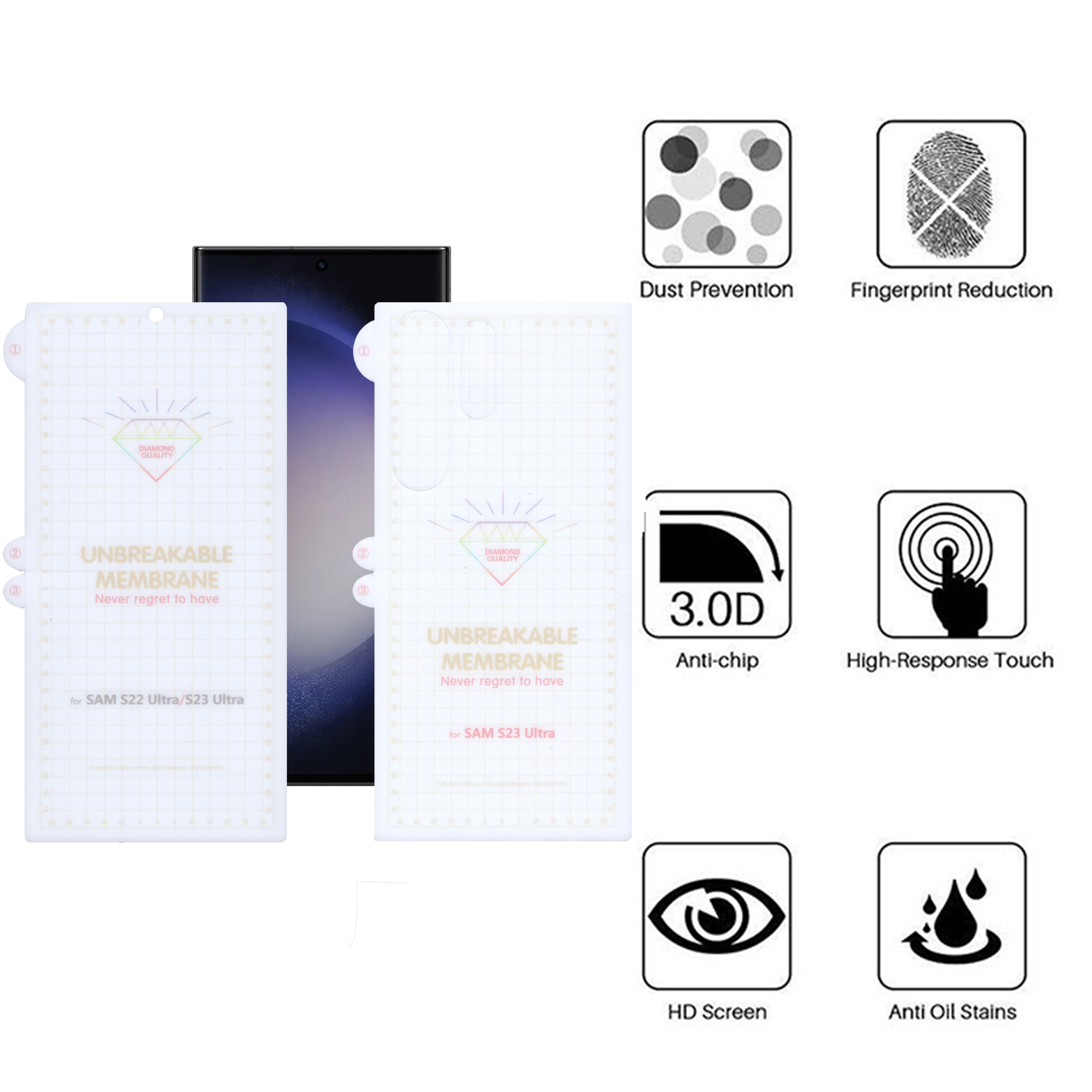 محافظ صفحه نمایش بوف مدل Hydrogel مناسب برای گوشی موبایل سامسونگ Galaxy S23 Ultra به همراه محافظ پشت گوشی