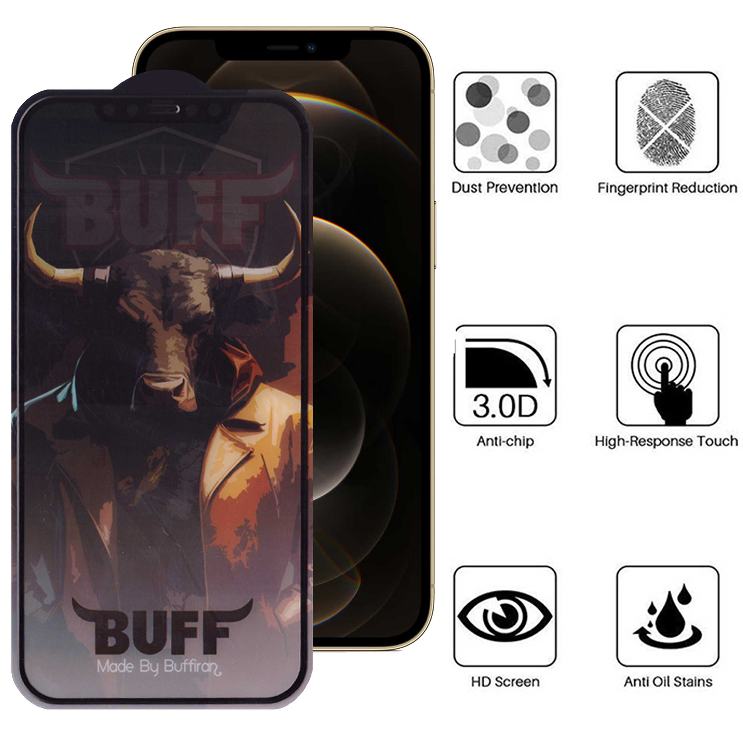 محافظ صفحه نمایش بوف مدل  Crystal Pro-G مناسب برای گوشی موبایل اپل iPhone 12 Pro Max