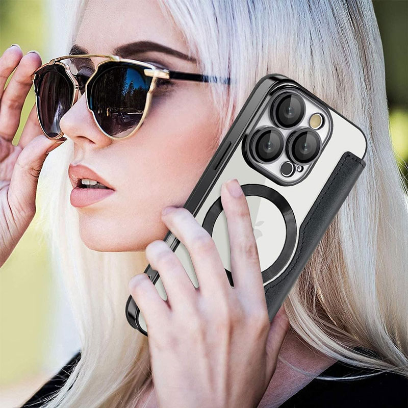 کیف کلاسوری مسیر مدل Leather Cover With Magsafe مناسب برای گوشی موبایل اپل iPhone 16 Pro Max