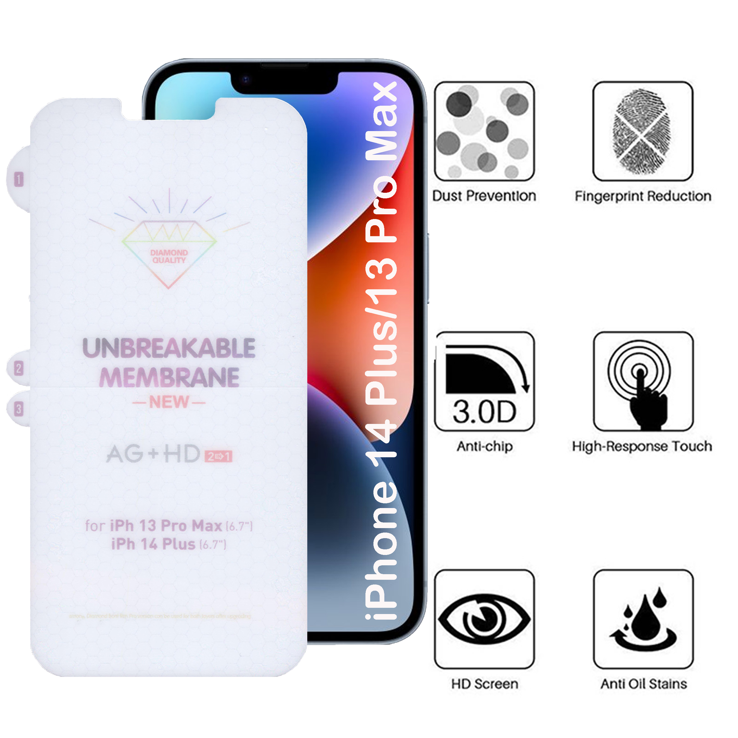 محافظ صفحه نمایش بوف مدل Hydrogel-Double مناسب برای گوشی موبایل اپل iPhone 14 Plus / iPhone 13 Pro Max