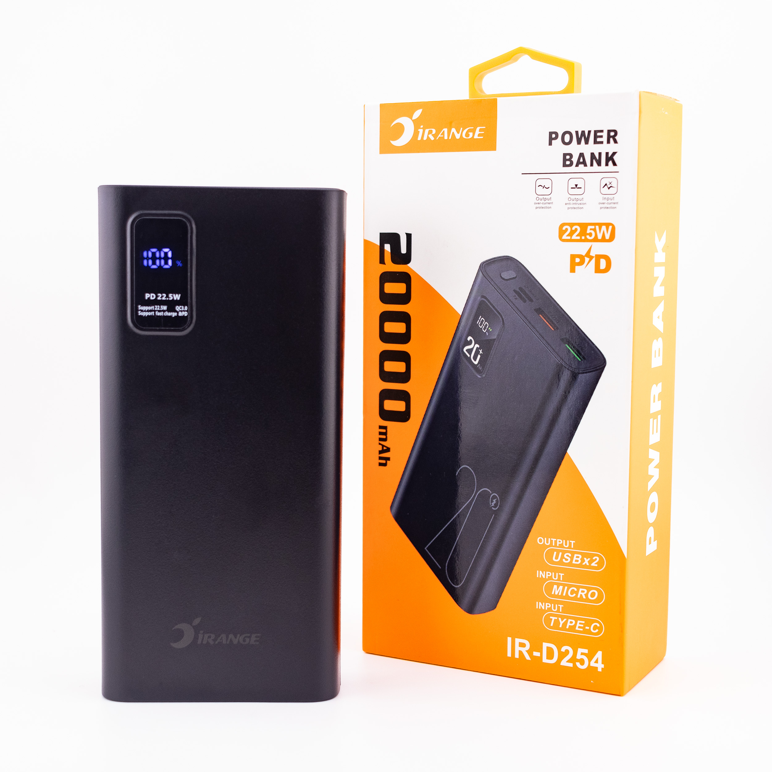 پاوربانک آیرنج مدل IR- D254 ظرفیت 20000 میلی‌آمپرساعت