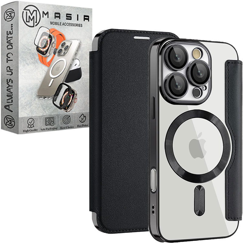 کیف کلاسوری مسیر مدل Leather Cover With Magsafe مناسب برای گوشی موبایل اپل iPhone 16 Pro Max