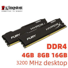 رم کامپیوتر DDR4 تک کاناله 3200 مگاهرتز CL16 کینگستون مدل HyperX FURY ظرفیت 8 گیگابایت