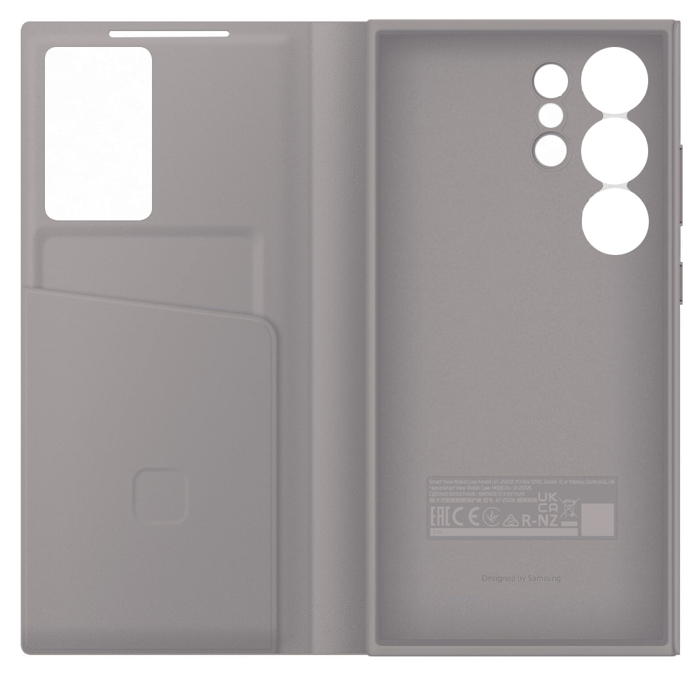 کیف کلاسوری بادیگارد مدل S-View Gray مناسب برای گوشی موبایل سامسونگ Galaxy S24 Ultra