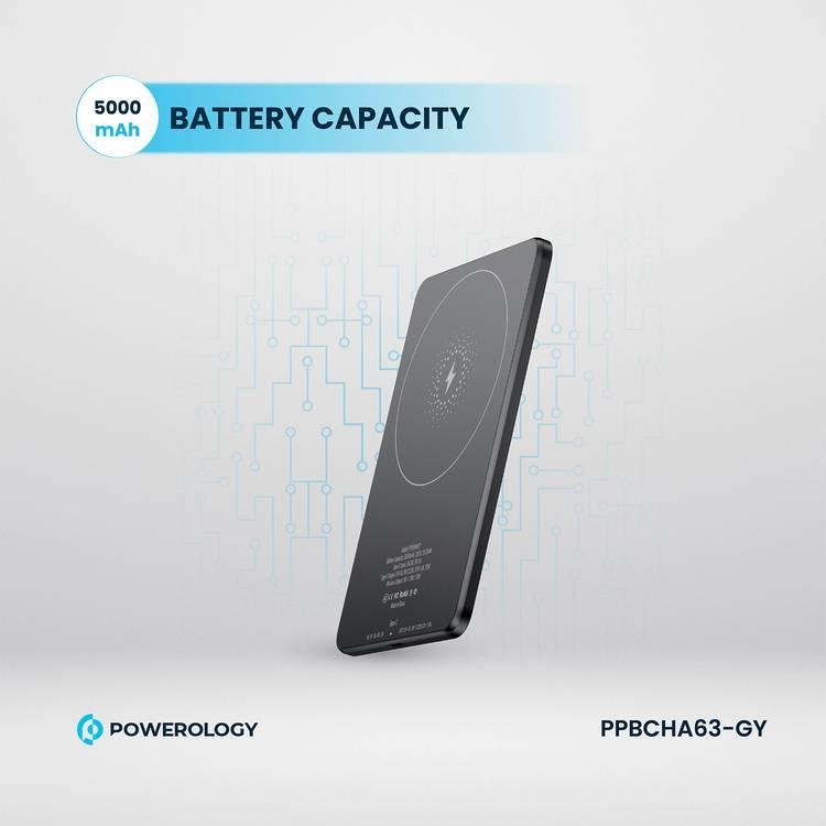 پاوربانک بی سیم پاورولوجی مدل PPBCHA63 ظرفیت 5000 میلی آمپر ساعت