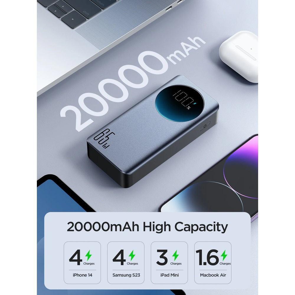 پاوربانک جوی روم مدل JR-PBF04 65W ظرفیت 20000 میلی آمپرساعت