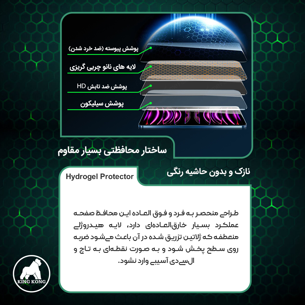 محافظ صفحه نمایش مات کینگ کونگ مدل Tough مناسب برای گوشی موبایل سامسونگ Galaxy A56 به همراه محافظ پشت گوشی