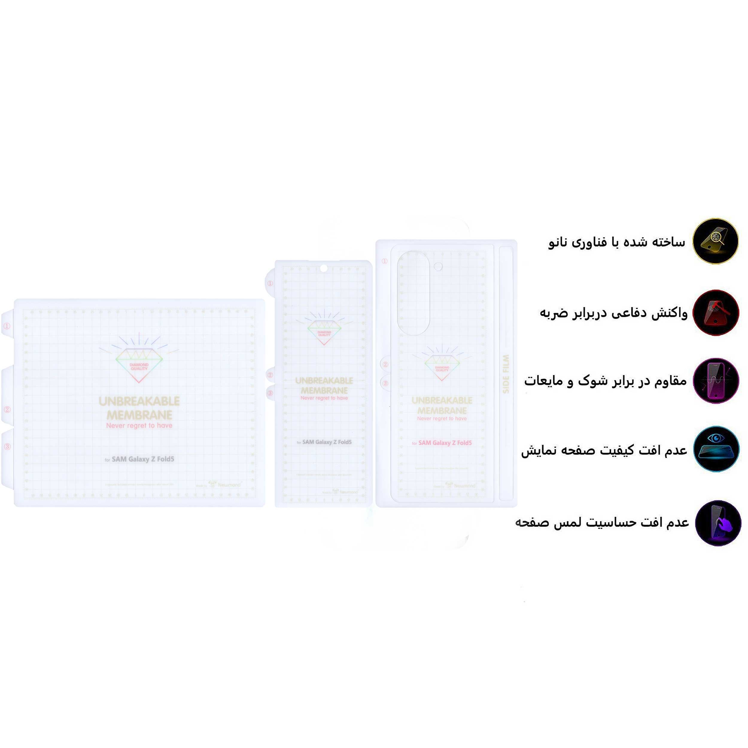 محافظ صفحه نمایش بوف مدل Hydrogel مناسب برای گوشی موبایل سامسونگ Galaxy Z Fold 5 به همراه محافظ پشت گوشی