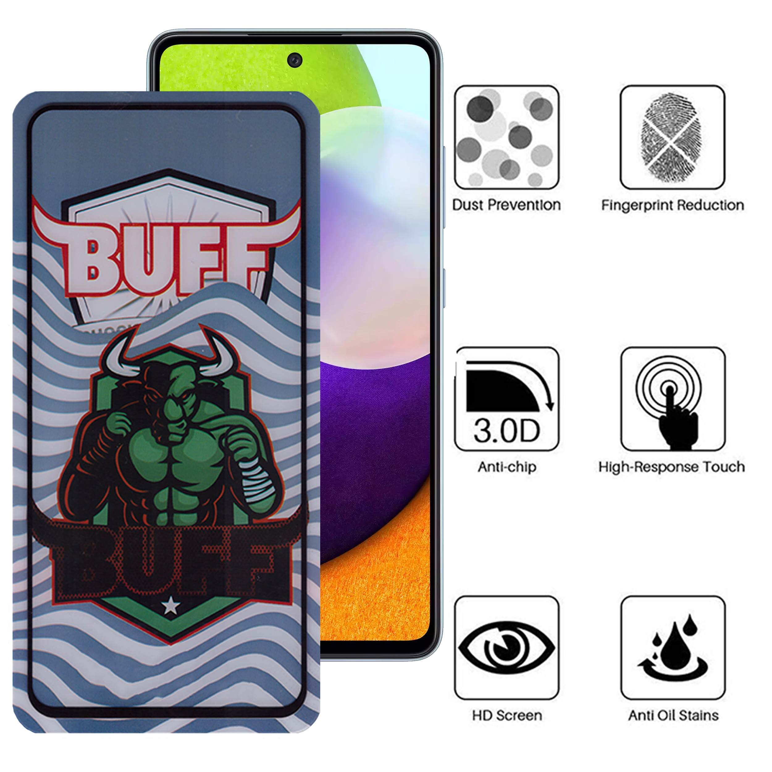 محافظ صفحه نمایش 5D بوف مدل Super Power-G مناسب برای گوشی موبایل سامسونگ Galaxy A52s/A52/A51/S20 Fe/M31s