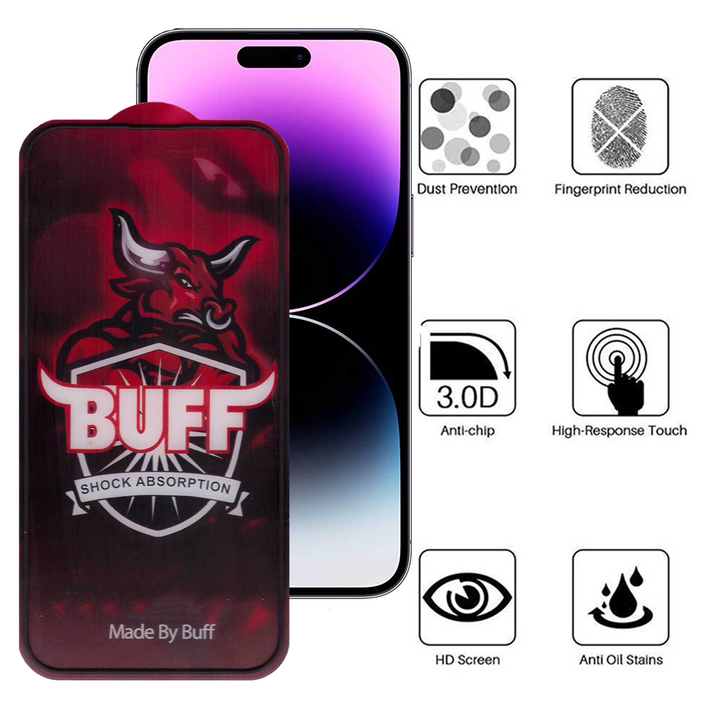 محافظ صفحه نمایش بوف مدل AirBag-Pro-G مناسب برای گوشی موبایل اپل iPhone 14 Pro Max